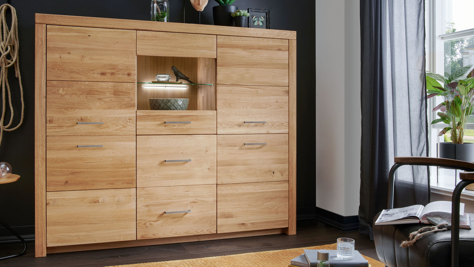 Highboard Wildeiche massiv Z19190