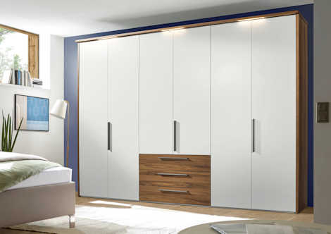 Kleiderschrank Z20762 -  Lack weiß modern