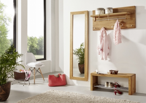 Garderobe Set Holz massiv Wildeiche Z20679-2