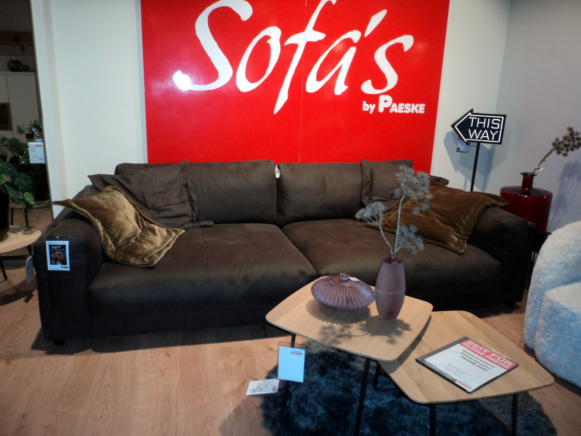 Bigsofa Cross Size in Naturleder