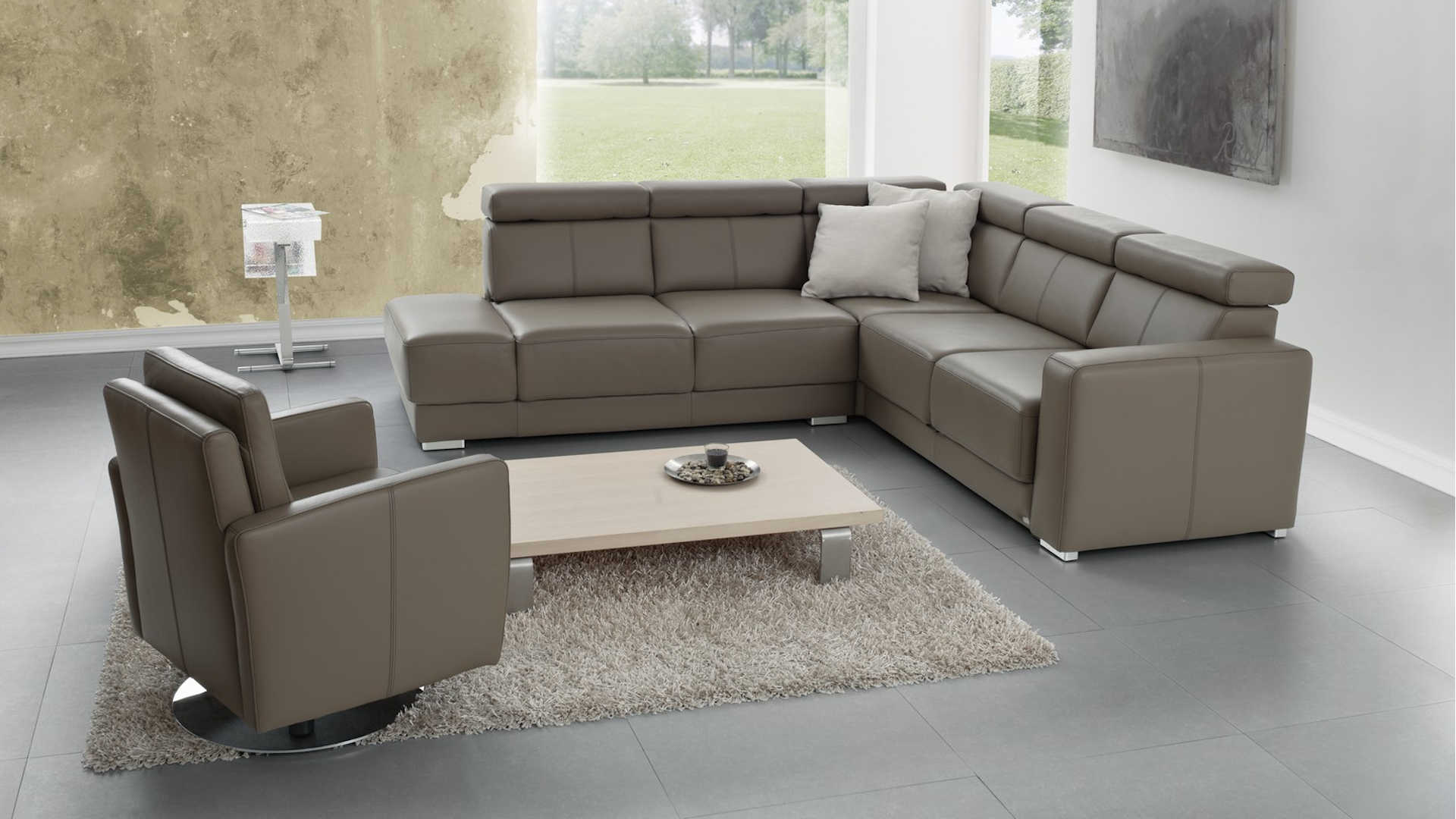 Ledersofa modern ZSelma